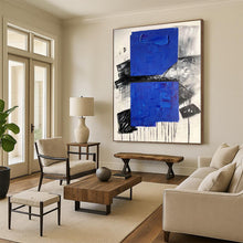 Load image into Gallery viewer, Enormous Textured Blue - Black - White Abstract Acrylic for Creative Agency Office &amp; Bold Art Gallery LargeART0330
