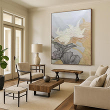 Load image into Gallery viewer, Black, White &amp; Gold Line - Drawn Flower Art, Suited for Elegant Dining Room &amp; Minimalist Bedroom LargeART1958
