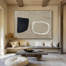Load image into Gallery viewer, Hand - painted Extensive Minimalist Black and White Shapes Acrylic Art for Artistic Living Spaces LargeART1789
