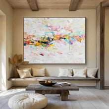 Load image into Gallery viewer, Colorful Abstract Patchwork of Shapes Abstract acrylic painting DLZ044
