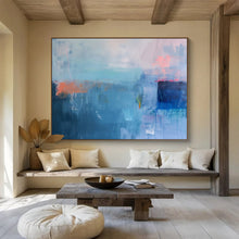 Load image into Gallery viewer, Layered Blue - Toned Abstract Painting DKH478
