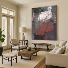 Load image into Gallery viewer, Oversized Gray - Red Textured Abstract Acrylic Art for Industrial Loft &amp; Modern Office LargeART0419

