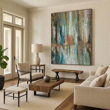 Load image into Gallery viewer, Hand - painted Large - sized Forest - Inspired Abstract Reflections Acrylic Art for Nature - Themed Living Rooms LargeART0049
