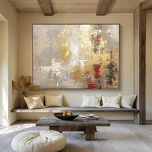 Load image into Gallery viewer, Elegant Gray and Gold Abstract Textures Abstract acrylic painting DLZ045
