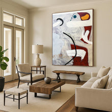 Load image into Gallery viewer, “Dynamic Color Fusion” - Grey, Red, White, Blue Abstract Art on Canvas DKH1108
