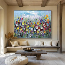 Load image into Gallery viewer, Hand - painted Large - scale Colorful Flower Field Acrylic Art for Cheerful Living Rooms LargeART1795
