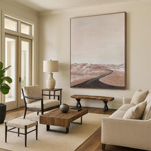 Load image into Gallery viewer, “Desert Road Serenity” - Beige, Brown Landscape Abstract Art on Canvas DKH1123
