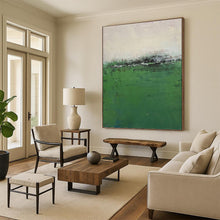 Load image into Gallery viewer, “Misty Green Field” - Green, Grey Abstract Landscape on Canvas DKH1207
