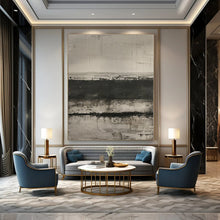 Load image into Gallery viewer, Black &amp; White Textured Abstract Painting, Suited for Contemporary Art Gallery Wall &amp; Minimalist Bedroom LargeART1369
