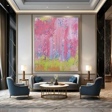 Load image into Gallery viewer, Pink - Blue - Green Abstract Painting, Ideal for Bohemian Nursery &amp; Artsy Café LargeART1402
