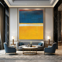 Load image into Gallery viewer, Blue - Yellow Color Block Abstract Canvas Painting, Suited for Bright Kitchen &amp; Creative Studio LargeART1186

