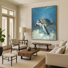 Load image into Gallery viewer, “Realistic Sea Turtle” - Detailed Marine Art on Canvas DKH1443
