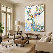 Load image into Gallery viewer, Whimsical Abstract Floral Deer, Vibrant Color - Blended Art for Children’s Playroom &amp; Boho - Chic Nursery LargeART2209
