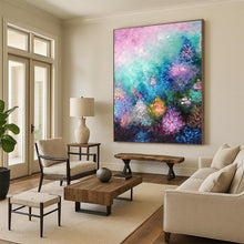 Load image into Gallery viewer, Hand - painted Oversized Colorful Floral Abstract Acrylic Art for Feminine Living Rooms LargeART0065
