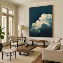Load image into Gallery viewer, “Soft Clouds on Deep Blue” - Impressionistic Abstract Acrylic, Ideal for Relaxing Lounge and Home Office DTP015
