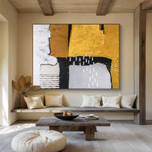 Load image into Gallery viewer, Warm - Toned Abstract Painting on Canvas: Textured Geometric Abstraction DKH574
