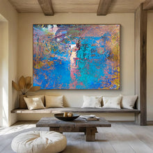 Load image into Gallery viewer, Blue - Dominant Textured Abstract Painting On Canvas DKH366
