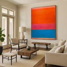 Load image into Gallery viewer, “Orange, Pink and Blue Color - Blocked Abstract” - Color - Field Abstract Art on Canvas DKH1604

