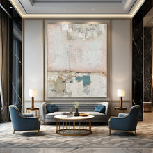 Load image into Gallery viewer, Hand - painted Large - sized Pastel - Toned Abstract Collage Acrylic Art for Feminine Bedrooms LargeART0109
