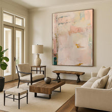 Load image into Gallery viewer, Soft Pastel Abstract Art - Ideal for Feminine Bedroom &amp; Cozy Café Corner LargeART0684
