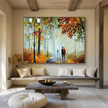 Load image into Gallery viewer, “Autumn Stroll in the Park” - Romantic Forest Path Abstract Acrylic, Perfect for Dining Room and Couple’s Bedroom DLZ225
