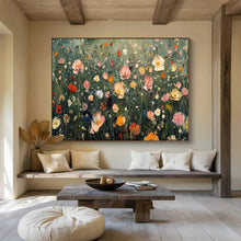 Load image into Gallery viewer, Colorful Wildflower “Meadow Magic” Painting on Canvas, Lively Floral Landscape DKH809
