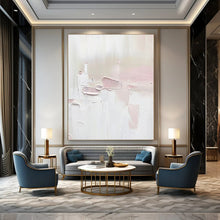 Load image into Gallery viewer, Soft Pink &amp; White Textured Abstract Painting, Perfect for Feminine Nursery &amp; Romantic Dressing Room LargeART1345
