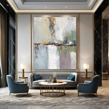 Load image into Gallery viewer, Gray, Blue &amp; Colorful Abstract Urban Painting, Ideal for Modern Apartment Living Room &amp; Artsy Coffee Shop LargeART1460
