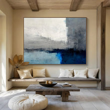 Load image into Gallery viewer, Gray and Blue Minimalist Horizon Abstract acrylic painting DLZ074
