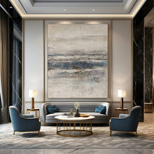Load image into Gallery viewer, Neutral Textured Landscape Abstract Art for Rustic - inspired Living Room &amp; Minimalist Art Gallery LargeART0956
