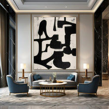 Load image into Gallery viewer, Black and White Abstract Shapes Acrylic Art, Suited for Gallery Wall &amp; Study LargeART1036
