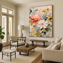 Load image into Gallery viewer, Colorful Textured Floral Abstract Art, Perfect for Cheerful Kitchen &amp; Bright Sunroom LargeART2128
