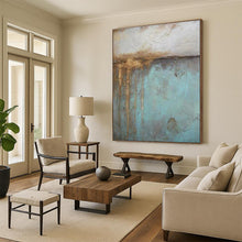Load image into Gallery viewer, Rust and Teal Textured Wall Acrylic Art - Suited for Industrial - chic Loft &amp; Retro - style Bar LargeART0629
