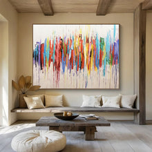 Load image into Gallery viewer, “Colorful Dripping Strokes” - Abstract Acrylic Painting with Vivid Hues, Ideal for Art Gallery and Studio DLZ211
