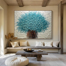 Load image into Gallery viewer, “Blue Blossom Tree” - Textured Abstract Acrylic of a Floral Tree, Suits Bedroom and Conservatory DLZ213
