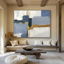 Load image into Gallery viewer, Blue - Gray and Gold Abstract Painting for Modern Living Room &amp; Luxury Office DKH311
