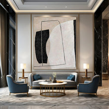 Load image into Gallery viewer, Neutral Tones Abstract Shapes Abstract Canvas Painting, Ideal for Minimalist Meditation Room &amp; Serene Yoga Studio LargeART1123
