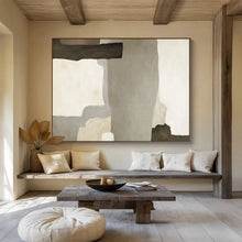 Load image into Gallery viewer, Neutral - Toned Geometric Abstract Painting on Canvas - “Quiet Order” DKH607

