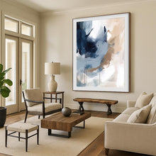 Load image into Gallery viewer, Blue &amp; Beige Abstract Painting, Suited for Modern Living Room &amp; Sophisticated Office LargeART1829
