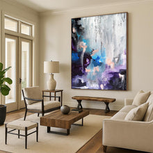 Load image into Gallery viewer, Hand - painted Large - sized Blue - Purple Abstract Composition Acrylic Art for Artistic Lounges LargeART0069
