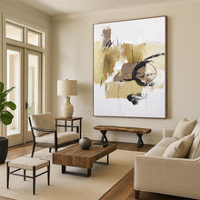 Load image into Gallery viewer, Custom Large - Scale Beige - Black Expressive Abstract Art - Perfect for Minimalist Home Office &amp; Art - Centric Café LargeART0797
