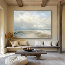 Load image into Gallery viewer, Soft - Toned Beach Abstract Painting for Beach House Hallway &amp; Serene Reading Nook DKH326
