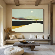 Load image into Gallery viewer, Minimalist Landscape Painting on Canvas - “Moonlit Contemplation” DKH739
