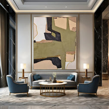 Load image into Gallery viewer, Large - Scale Hand - painted Earthy Tones Geometric Collage Acrylic Art for Bohemian Living Spaces LargeART0140
