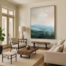 Load image into Gallery viewer, “Soft - Toned Mountain Landscape” - Impressionistic Abstract Acrylic, Ideal for Bedroom and Home Office DTP010
