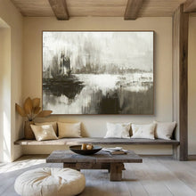 Load image into Gallery viewer, Hand - painted Monochrome Abstract Landscape Acrylic Art for Industrial - Chic Loft Decor LargeART1672
