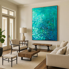 Load image into Gallery viewer, Teal Abstract Landscape Painting, Perfect for Spa - Inspired Bathroom &amp; Peaceful Meditation Space LargeART1860
