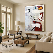 Load image into Gallery viewer, “Colorful Abstract Fusion” - Grey, Red, and Blue Shape Art, Abstract Painting on Canvas DKH1091
