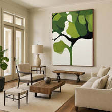 Load image into Gallery viewer, Modern Botanical Abstract Art, Bold Green &amp; White Plant Design for Contemporary Office &amp; Scandinavian - Style Nursery LargeART2254
