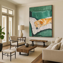 Load image into Gallery viewer, Sleeping Dog on Sofa Abstract Painting, Ideal for Family Room &amp; Pet - Lovers’ Bedroom LargeART2032
